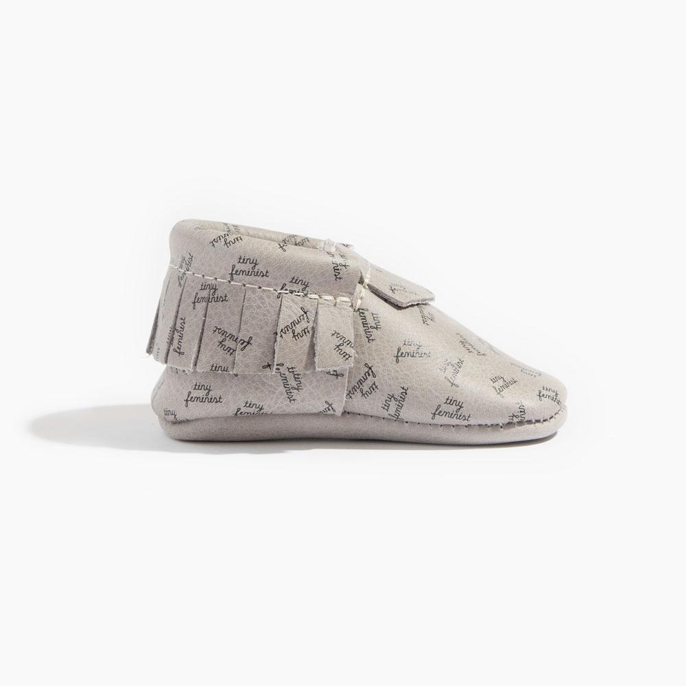 Tiny Feminist Moccasin Baby Shoe