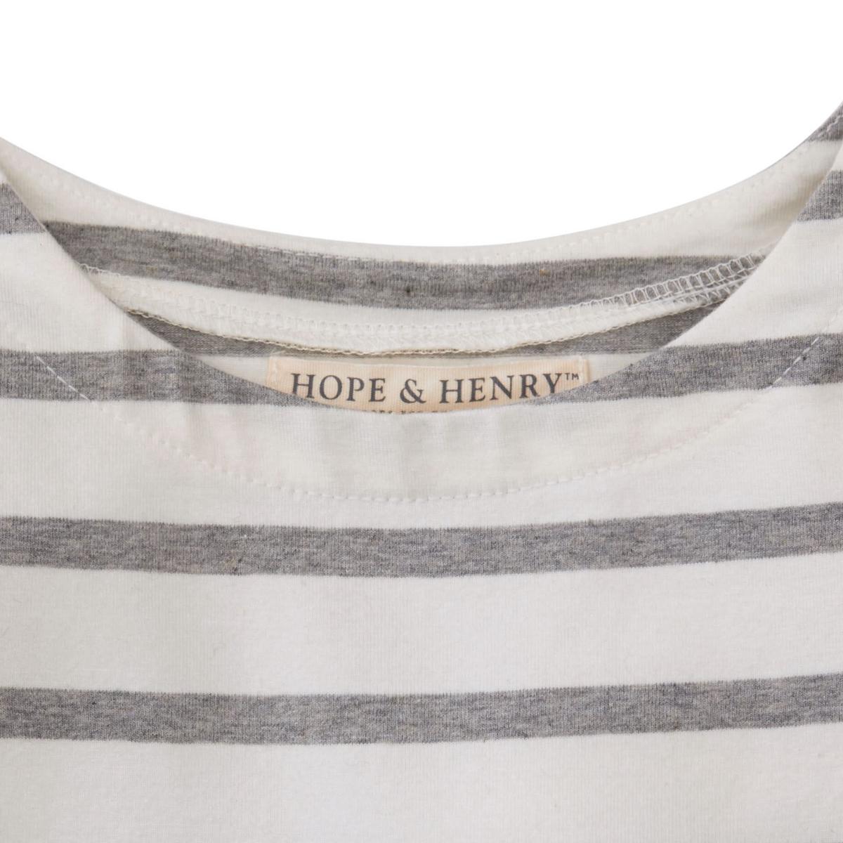 Baby Lightweight Blocked Organic Skater Dress - Gray Stripe with Chambray