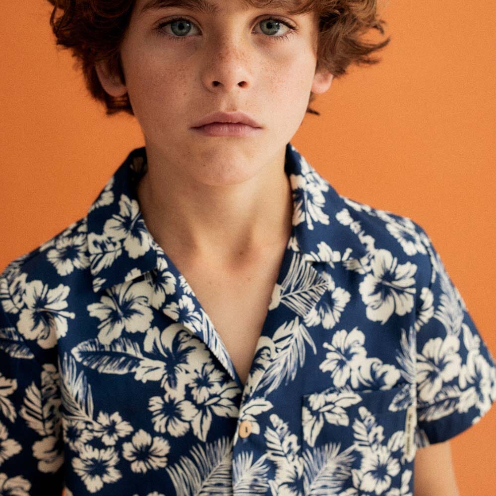 Boy Hibiscus Shirt - Hibiscus Print - FINAL SALE
