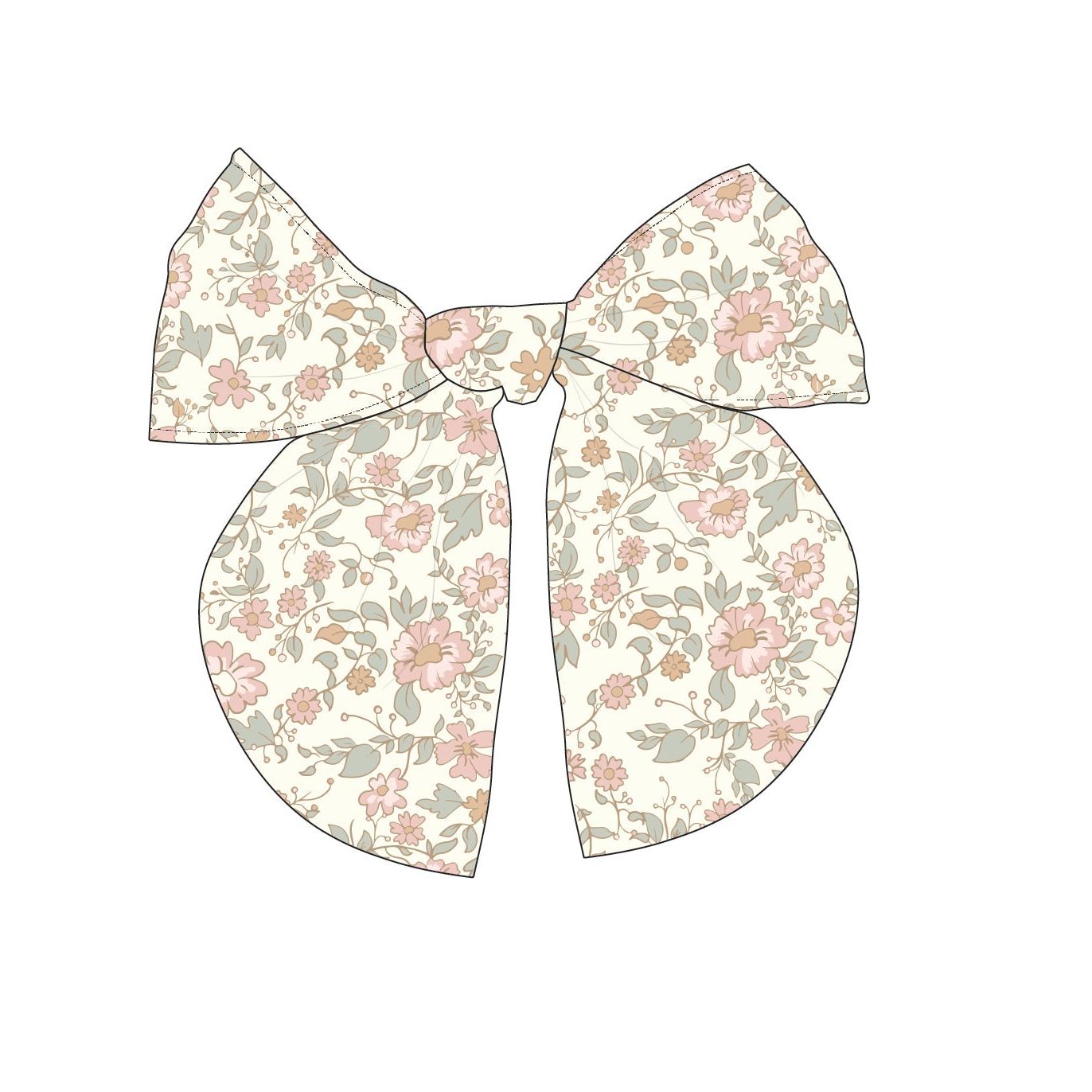Organic Hair Bow Clip - Tuscan Bloom