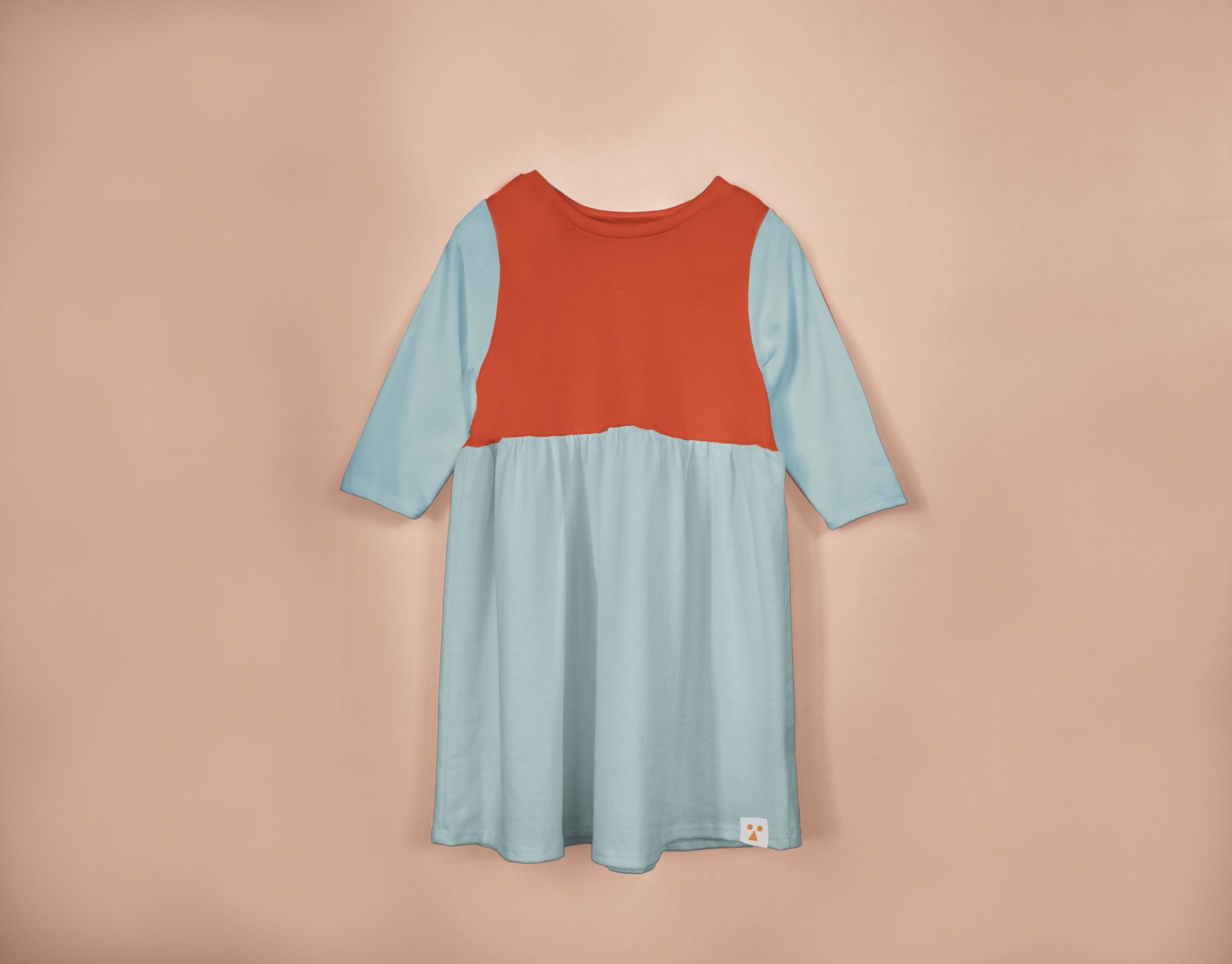 Two-Tone Organic Cotton Jersey Dress - West