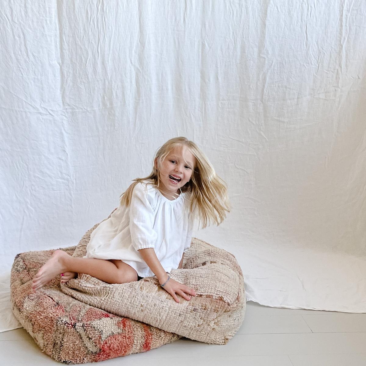 Baby Long Sleeve Peasant Top - White