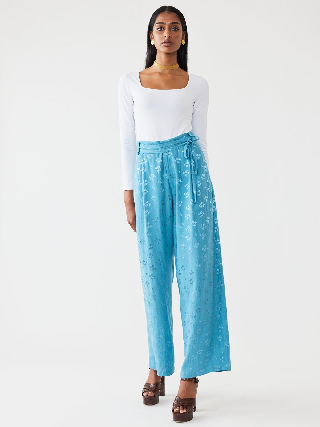 Willow Pant - Frozen Blue Bouquet