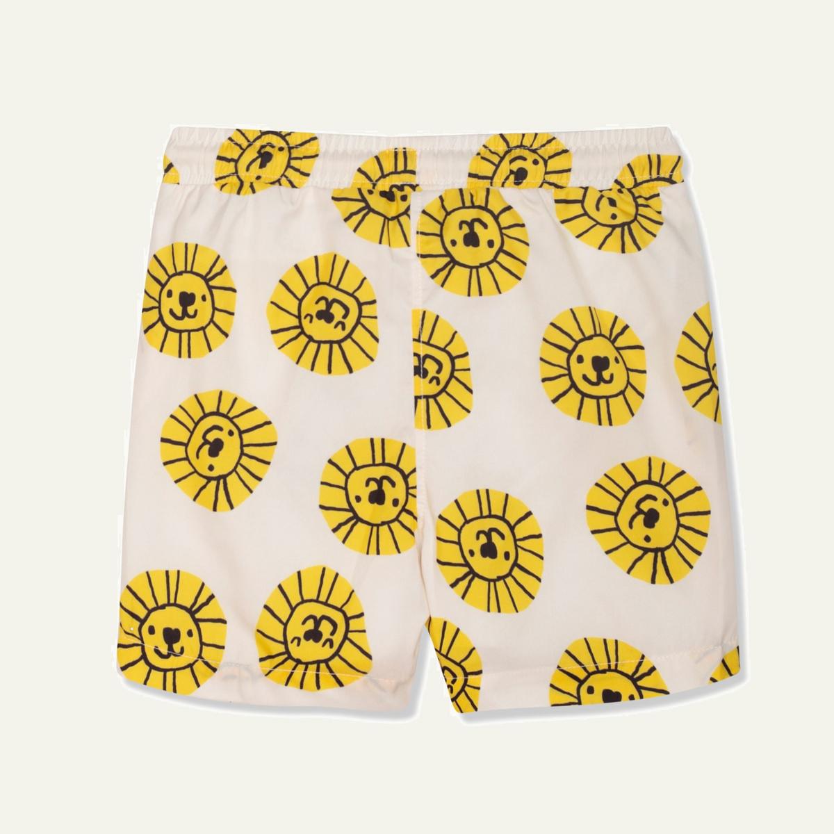 Seaqual Recycled Polyester Lion Kid Swim Trunks - Natural/cyber Yellow