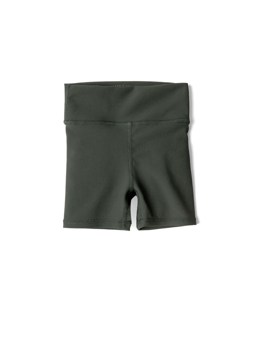 Baby Athletic Ribbed Biker Short - Forest