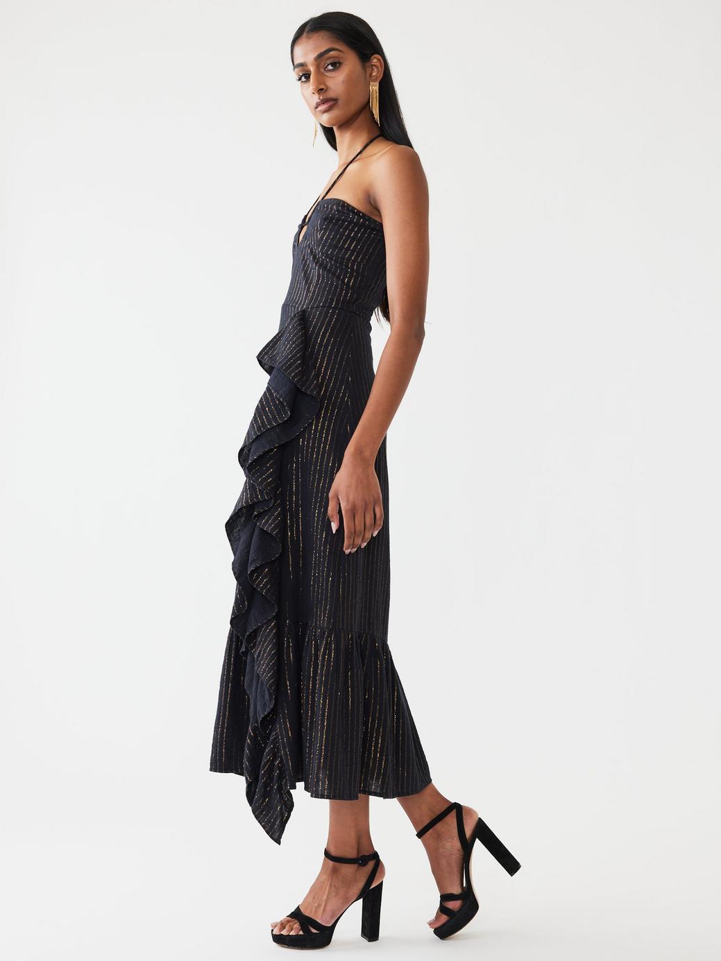 Angelica Dress - Black Lurex Stripe