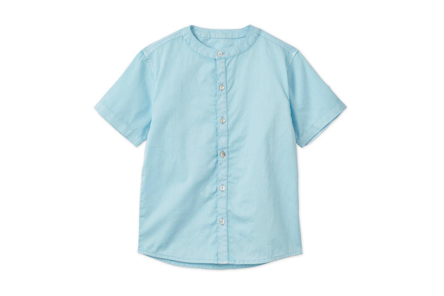 Baby SS Organic Cotton Woven Shirt - Sky Blue
