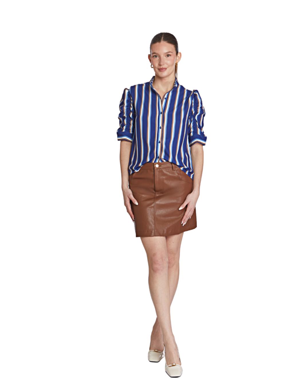 Sylvie Top - Blue-stripe