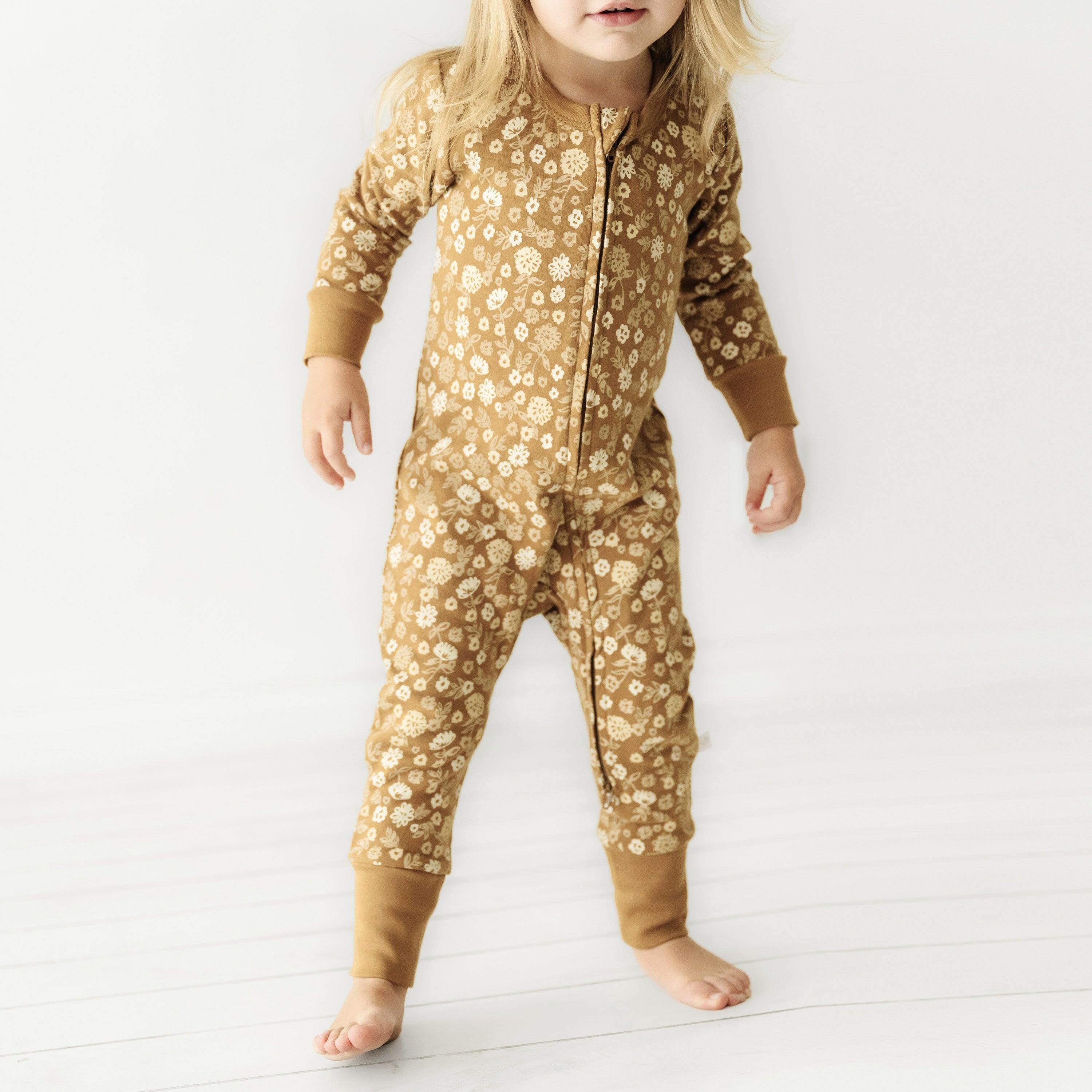 Organic Baby 2-Way Zip Romper - Wildflower Zippered Romper Makemake Organics