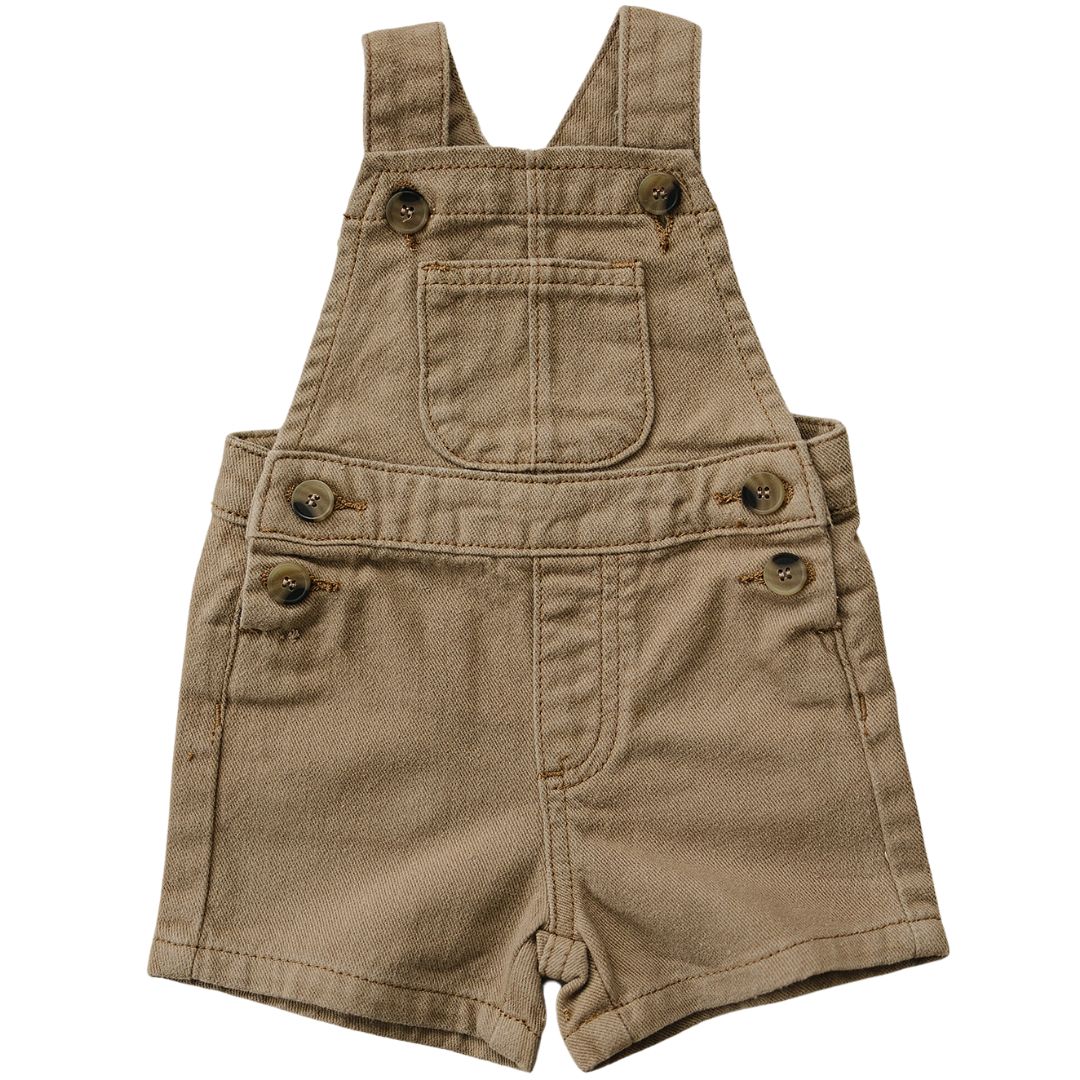 Tan Twill Overalls Mebie Baby