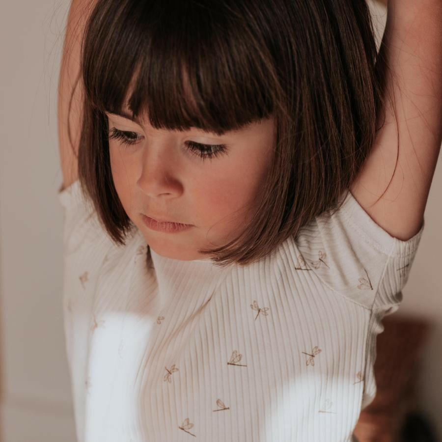 The Printed Short Sleeve Dress - Dragonfly Short Sleeve Dress Lovely Littles