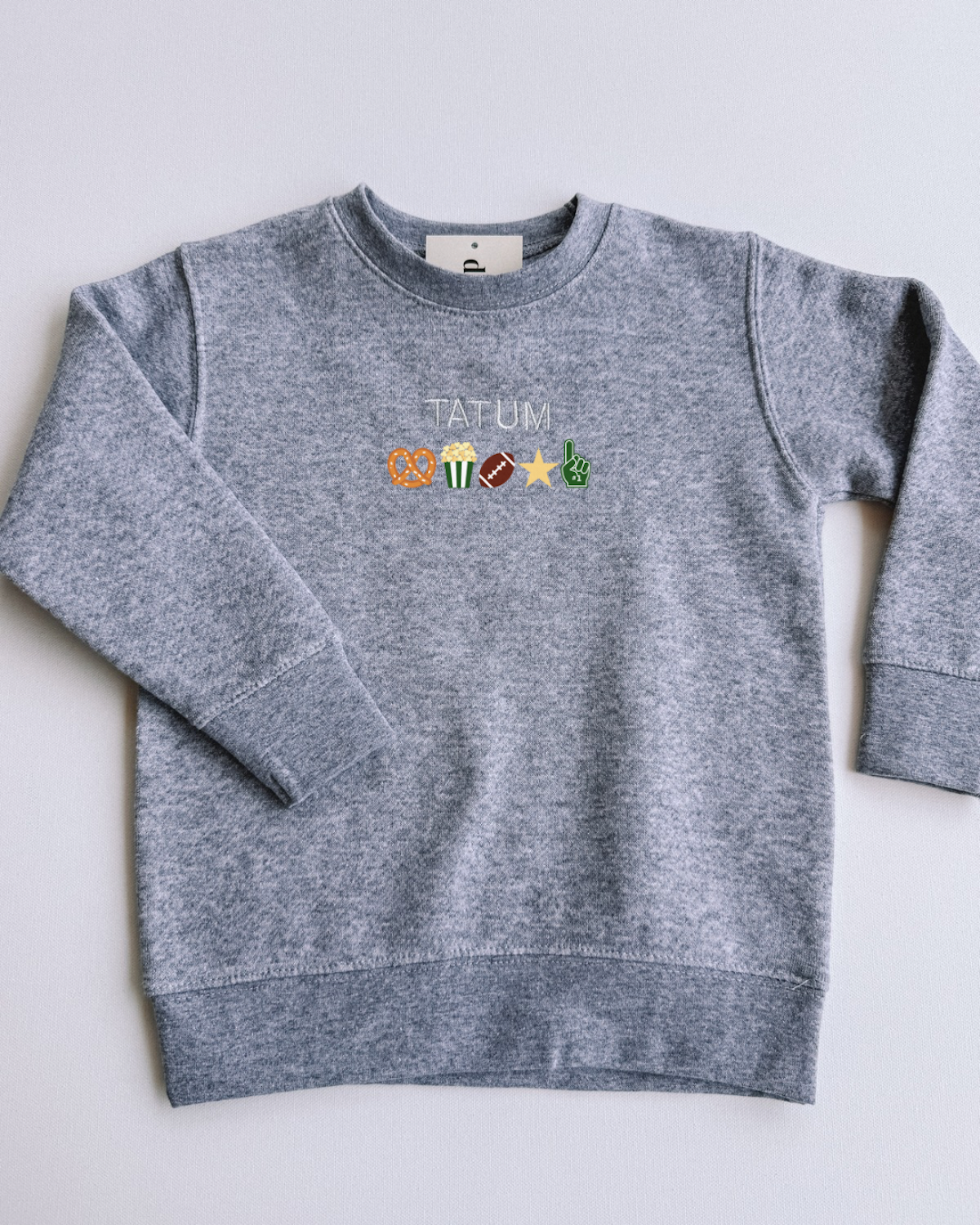 custom embroidery football crewneck