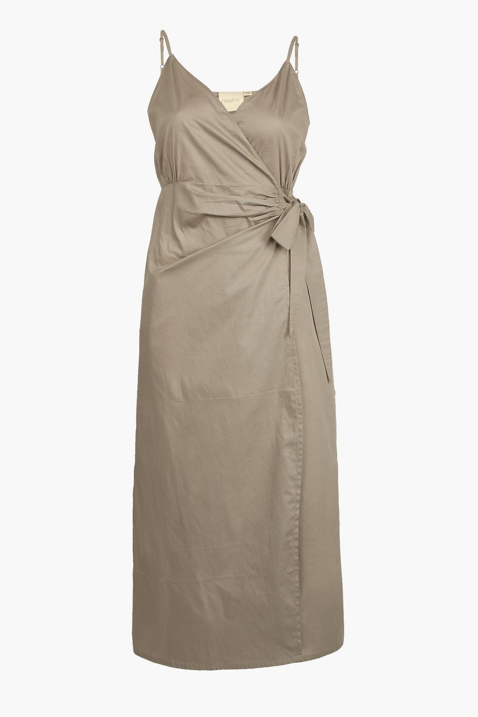 Strappy Wrap Dress - Poplin Ecru