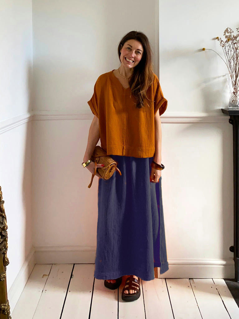 Lulu Organic Cotton Skirt - Navy