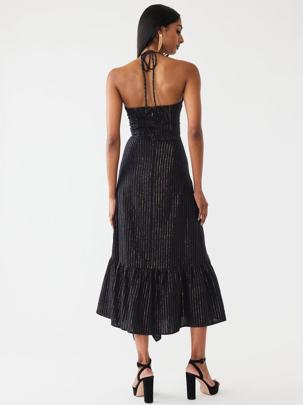 Angelica Dress - Black Lurex Stripe