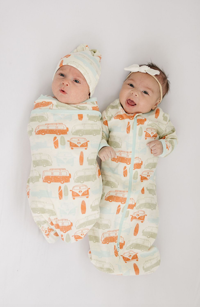 GOTS Certified Organic Cotton Blanket - Vintage Busses