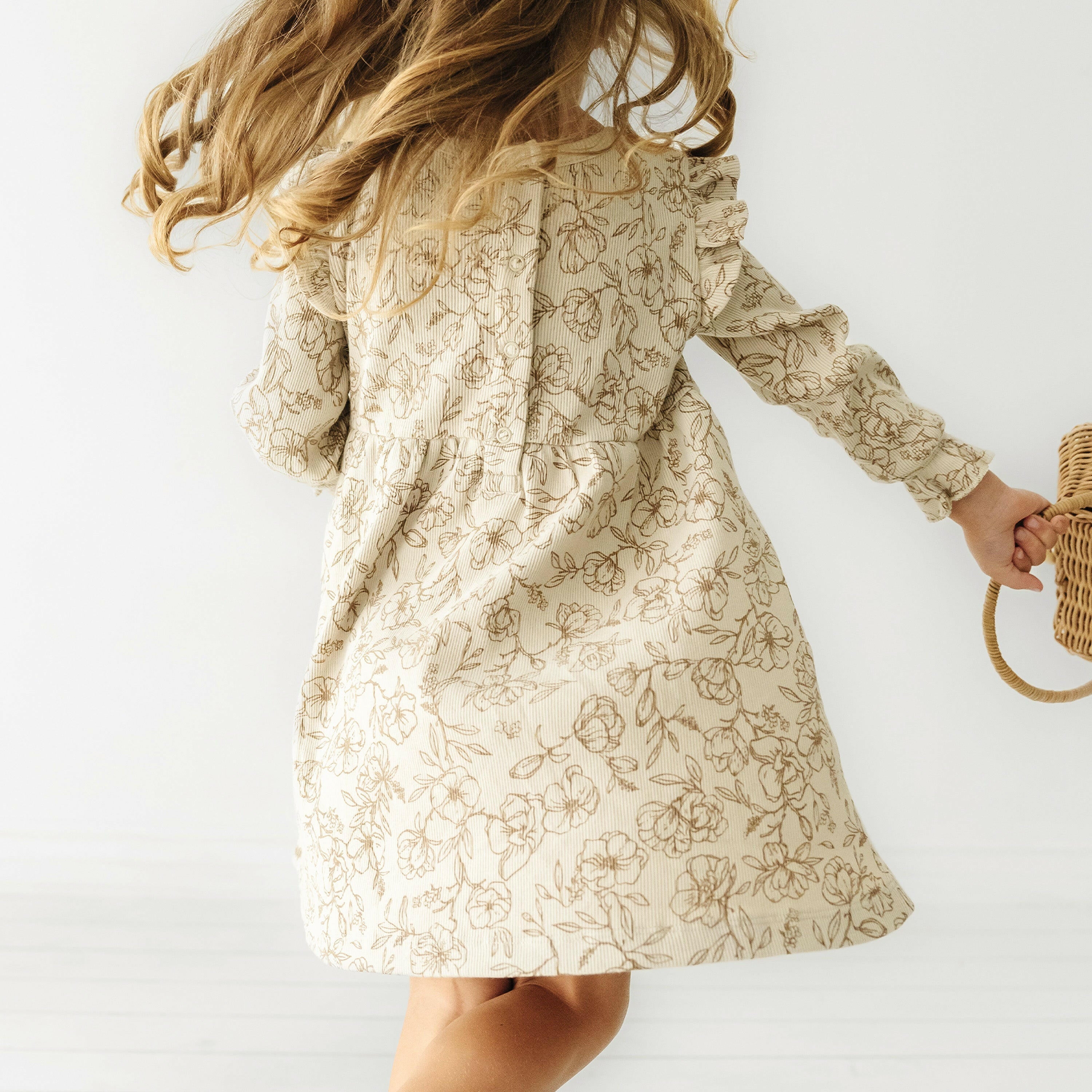 Organic Girls Ruffle Dress - Vintage Bloom Ruffle Dress Makemake Organics