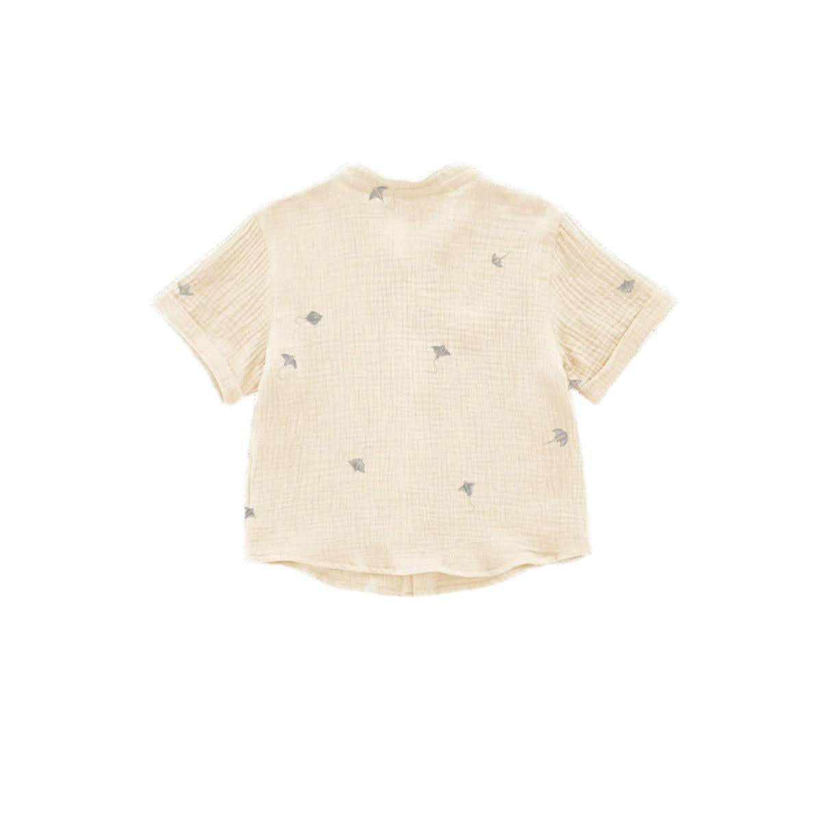 Gauze Button Up Shirt - Cream