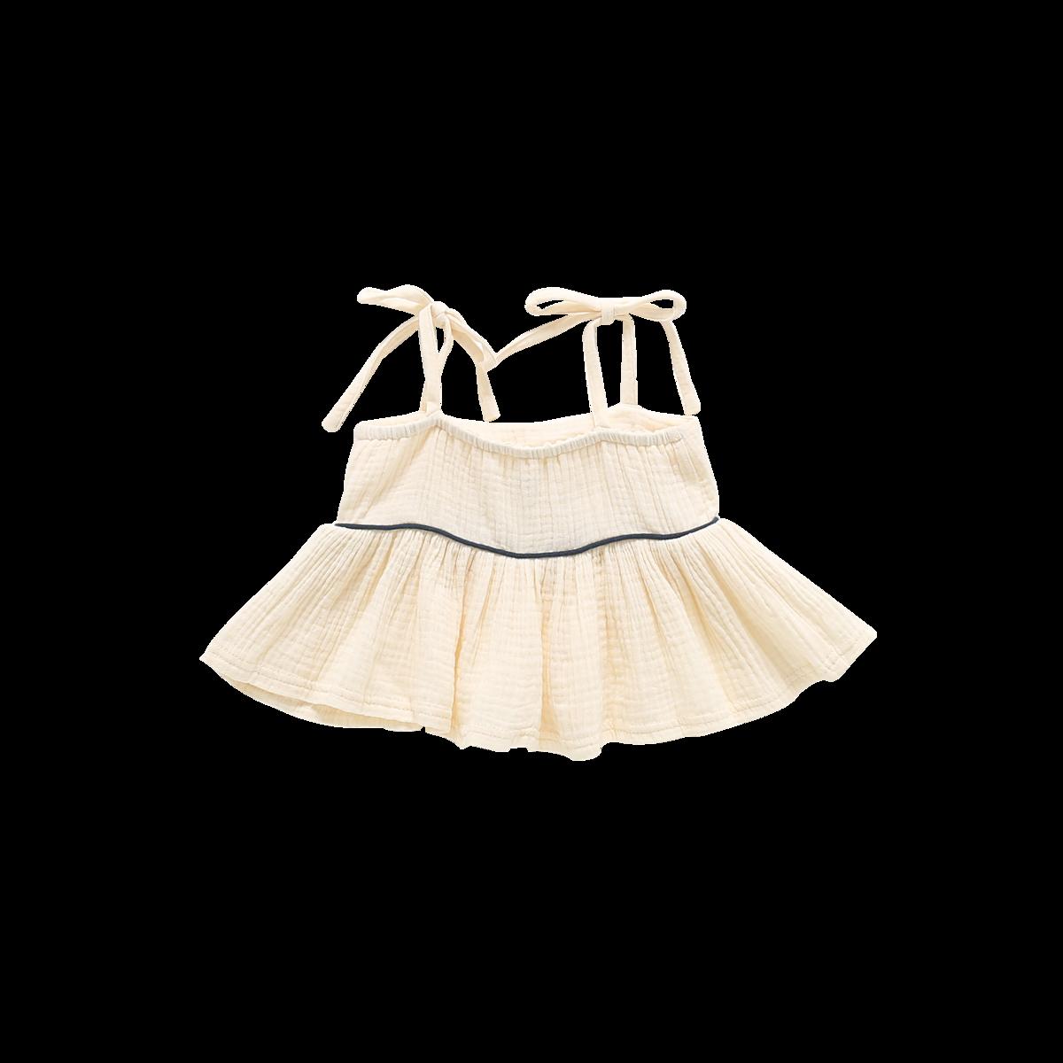 Girl Peplum Top - Cream