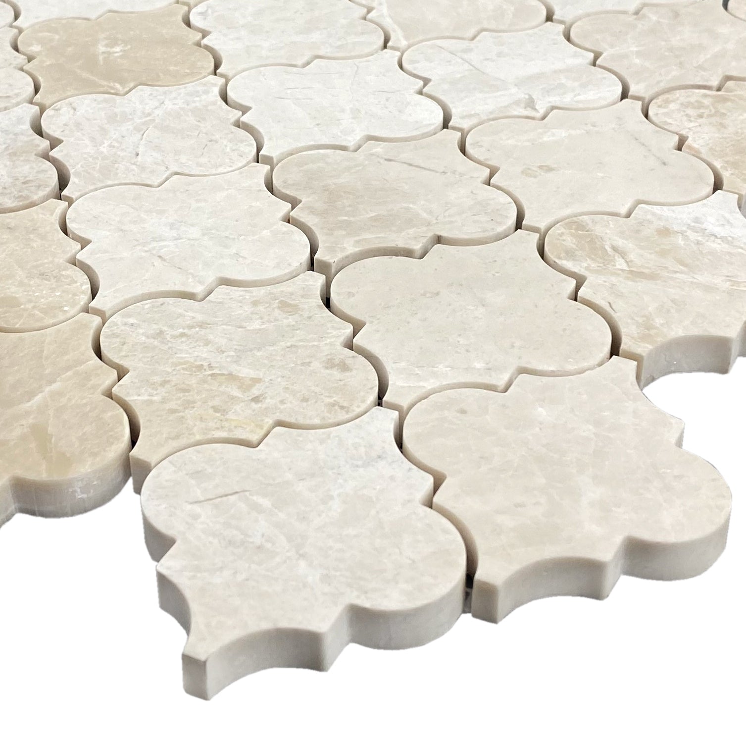 Vanilla Beige Marble Casablanca on 12" x 12" Mesh Mosaic Tile - Belair Collection