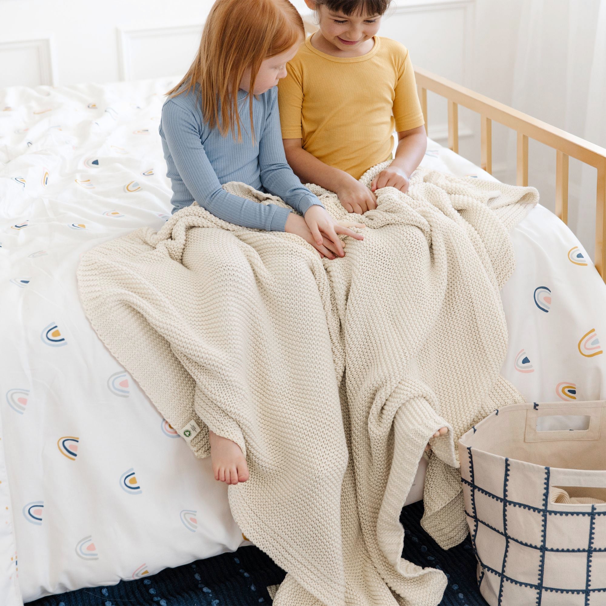 Organic Knit Throw Blanket - Vanilla