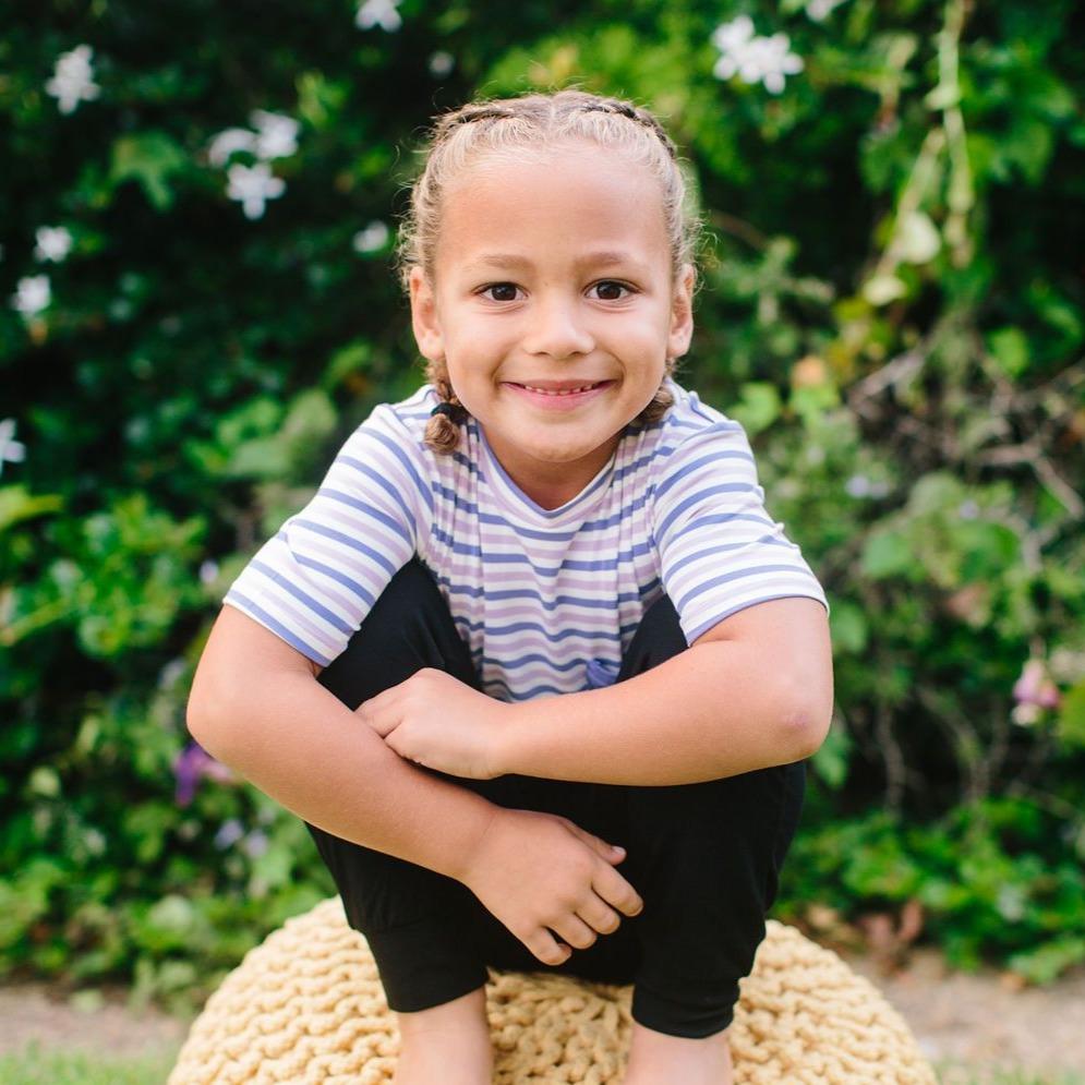 Crew Neck Tee - Purple/Orchid Stripe