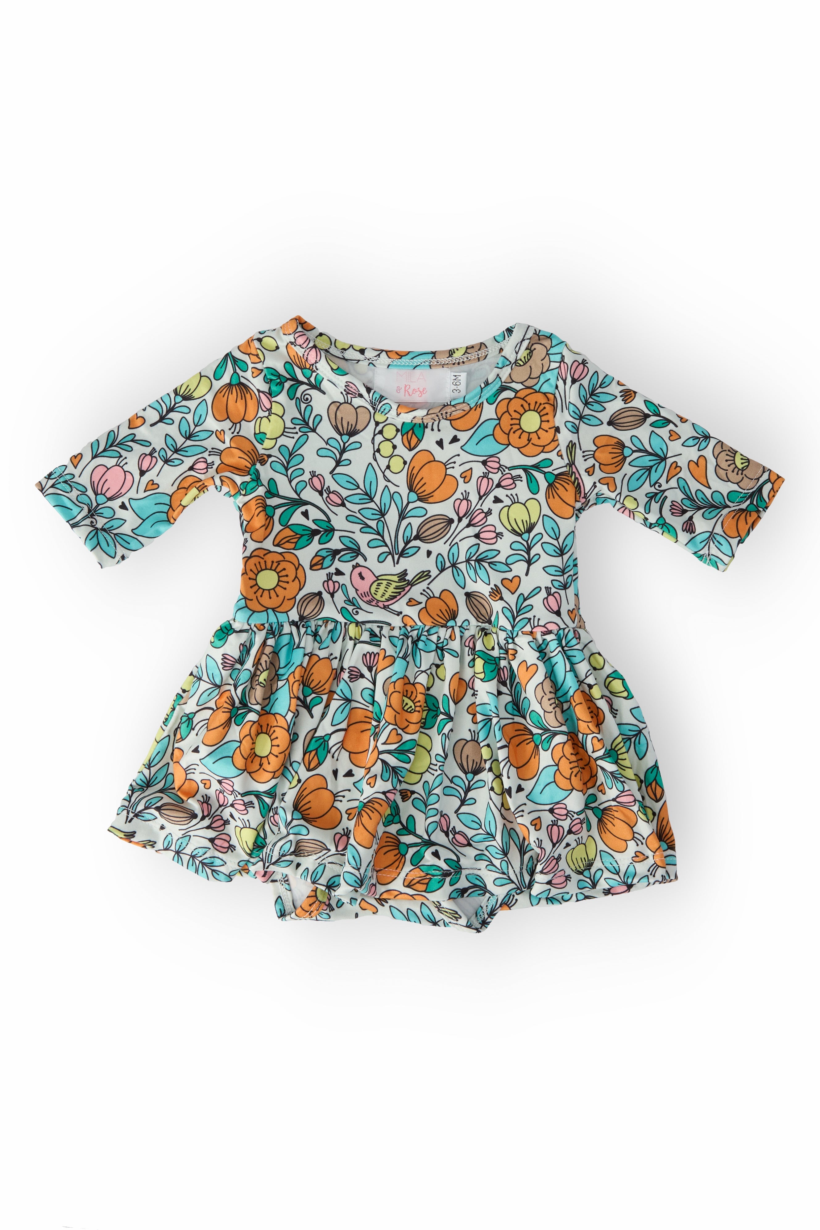 Vintage Vibes 3/4 Sleeve Twirl Bodysuit