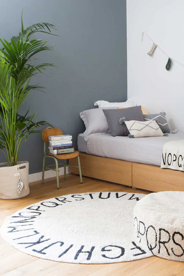 WASHABLE RUG ABC NATURAL BLACK Little Wonder & Co