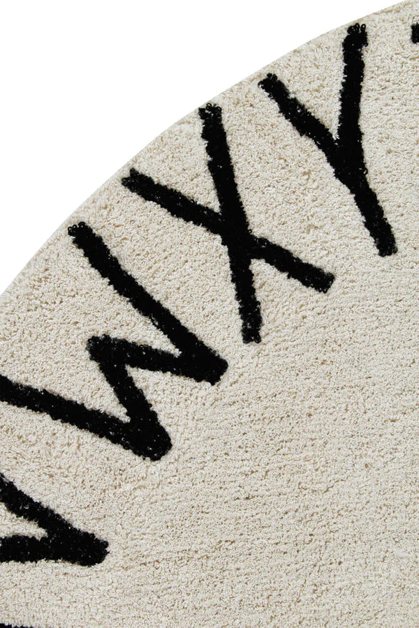 WASHABLE RUG ABC NATURAL BLACK Little Wonder & Co