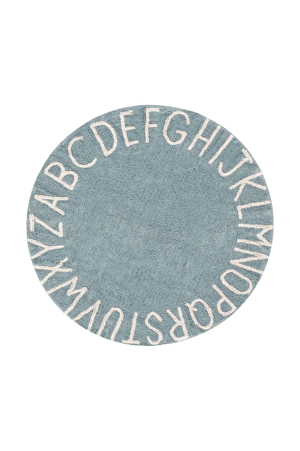 WASHABLE RUG ABC NATURAL VINTAGE BLUE Little Wonder & Co