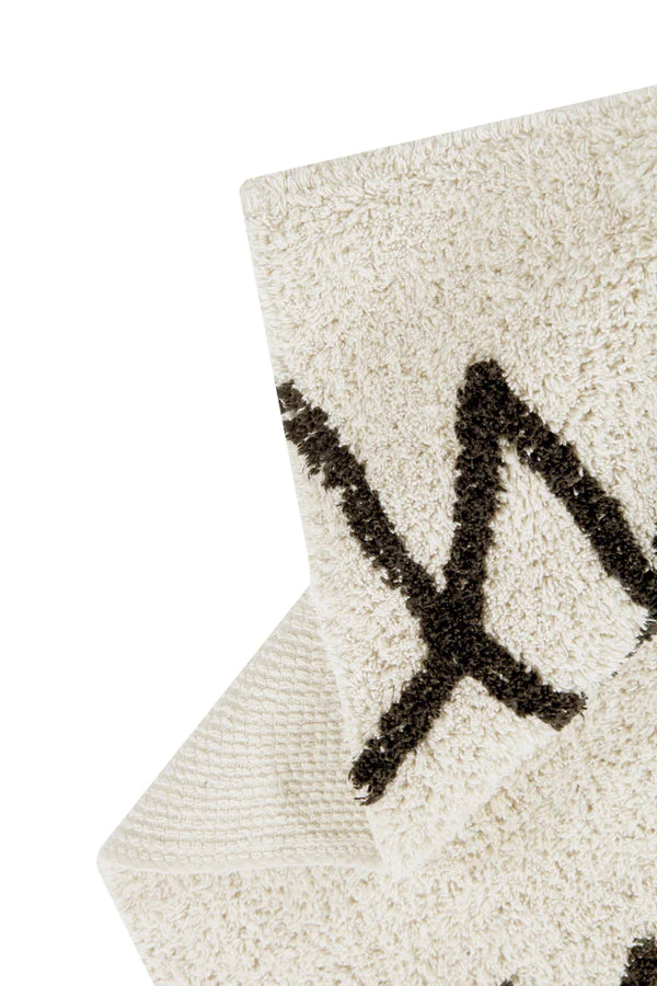 WASHABLE RUG ATLAS NATURAL-BLACK Little Wonder & Co