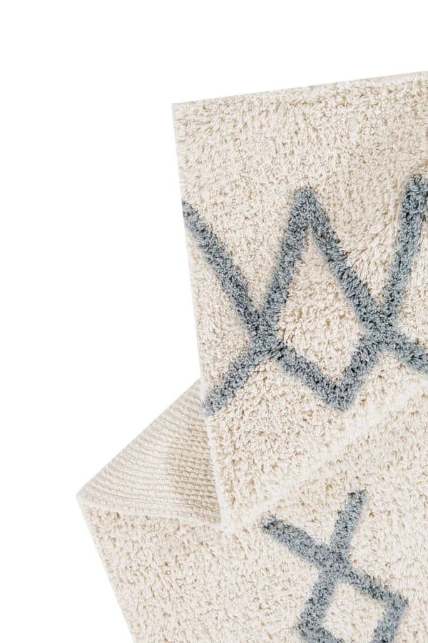 WASHABLE RUG ATLAS NATURAL/VINTAGE BLUE Little Wonder & Co