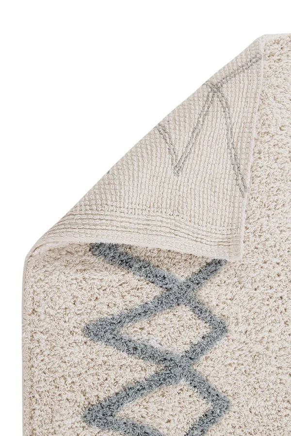 WASHABLE RUG ATLAS NATURAL/VINTAGE BLUE Little Wonder & Co