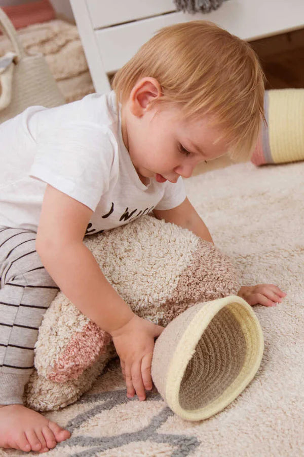 WASHABLE RUG ATLAS NATURAL/VINTAGE BLUE Little Wonder & Co