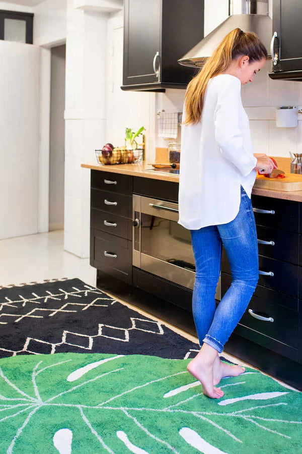 WASHABLE RUG BLACK&WHITE BEREBER BLACK Little Wonder & Co