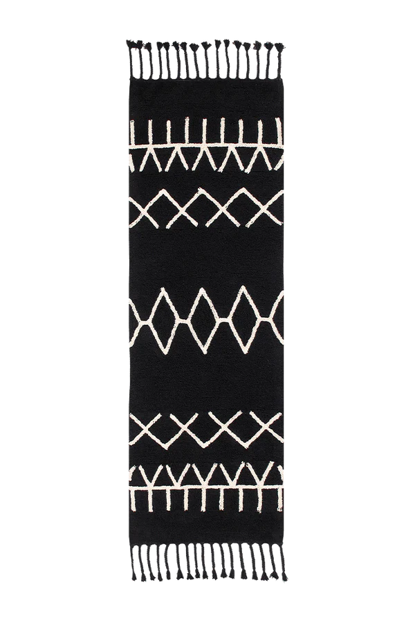 WASHABLE RUG BLACK&WHITE BEREBER BLACK Little Wonder & Co