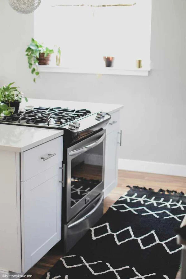 WASHABLE RUG BLACK&WHITE BEREBER BLACK Little Wonder & Co