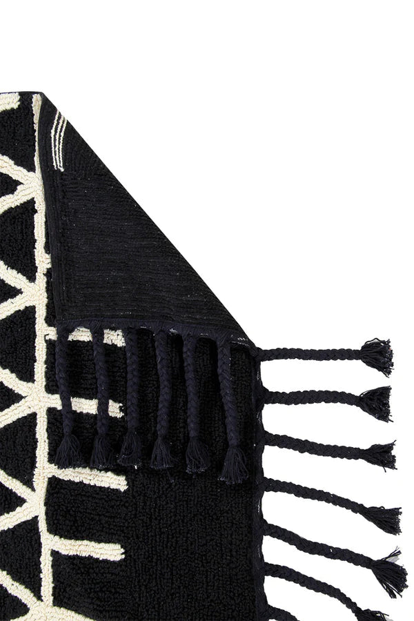 WASHABLE RUG BLACK&WHITE BEREBER BLACK Little Wonder & Co