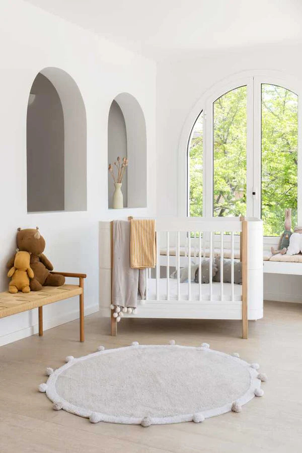 WASHABLE RUG BUBBLY LIGHT GREY - WHITE Little Wonder & Co