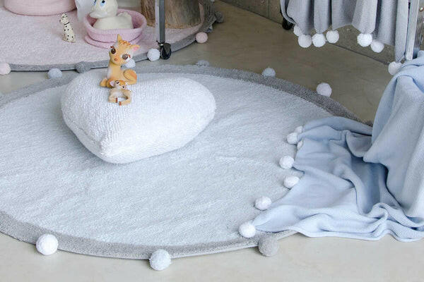WASHABLE RUG BUBBLY SOFT BLUE - GREY Little Wonder & Co