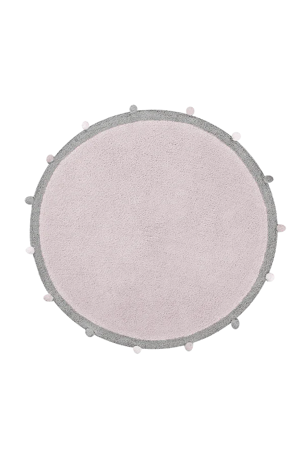 WASHABLE RUG BUBBLY SOFT PINK - GREY Little Wonder & Co