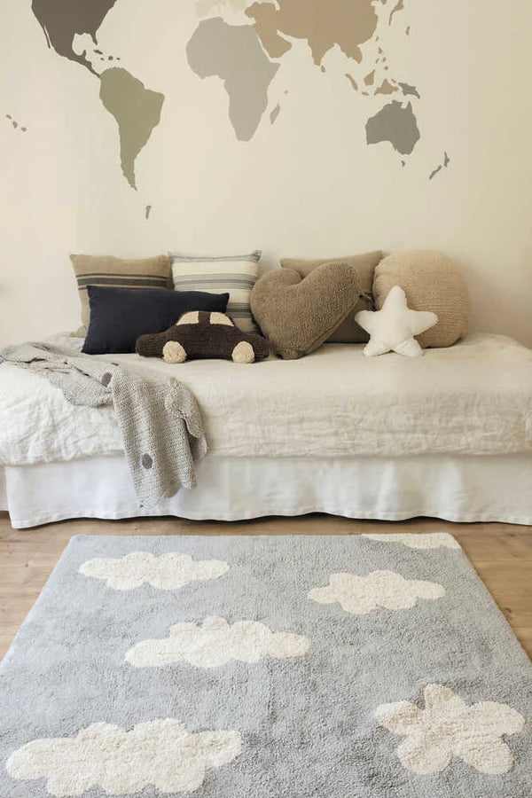 WASHABLE RUG CLOUDS GREY  Little Wonder & Co