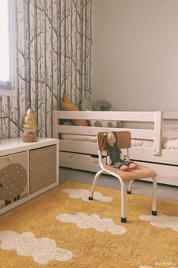 WASHABLE RUG CLOUDS MUSTARD Little Wonder & Co