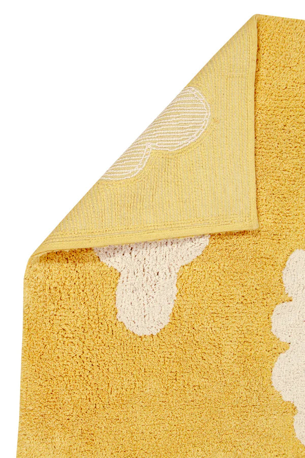 WASHABLE RUG CLOUDS MUSTARD Little Wonder & Co
