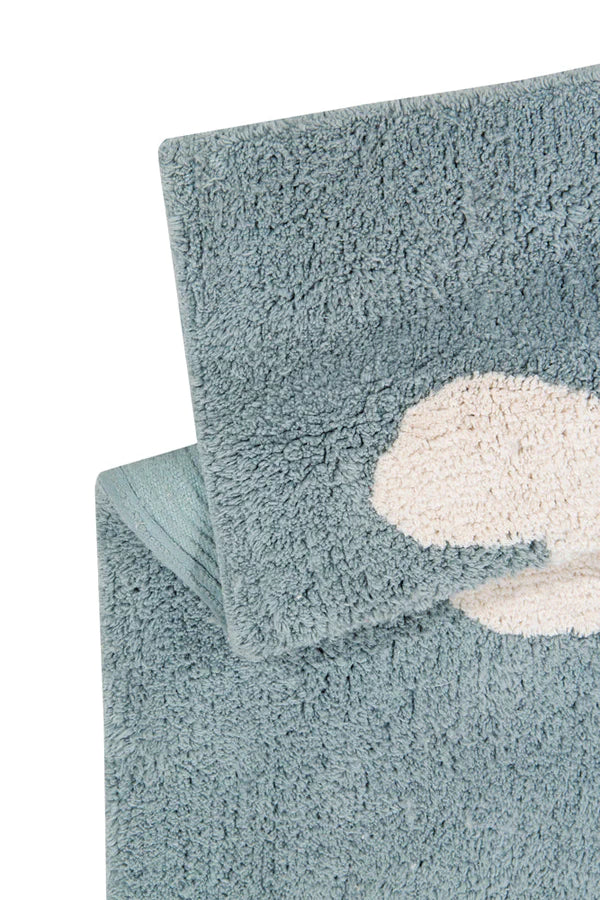 WASHABLE RUG CLOUDS VINTAGE BLUE Little Wonder & Co