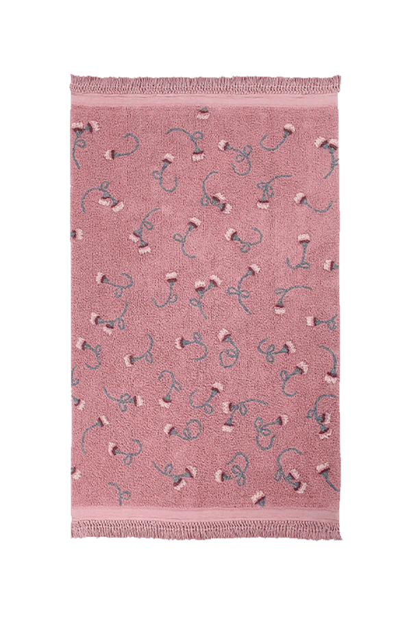 WASHABLE RUG ENGLISH GARDEN ASH ROSE Little Wonder & Co