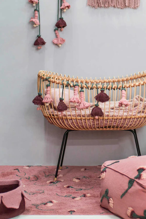 WASHABLE RUG ENGLISH GARDEN ASH ROSE Little Wonder & Co