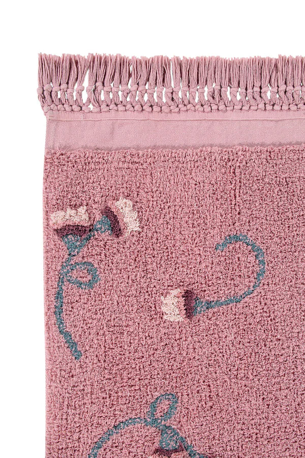 WASHABLE RUG ENGLISH GARDEN ASH ROSE Little Wonder & Co