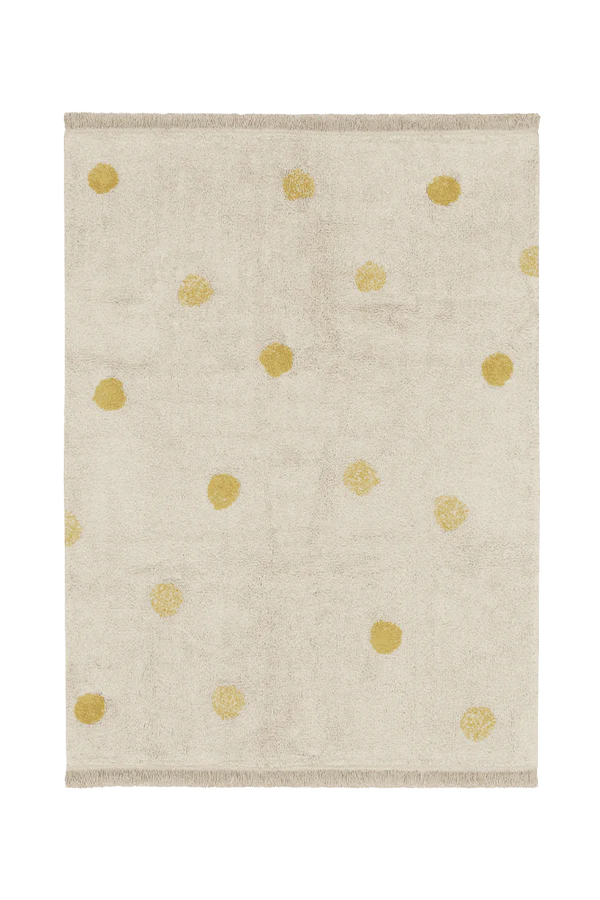 WASHABLE RUG HIPPY DOTS NATURAL - HONEY Little Wonder & Co