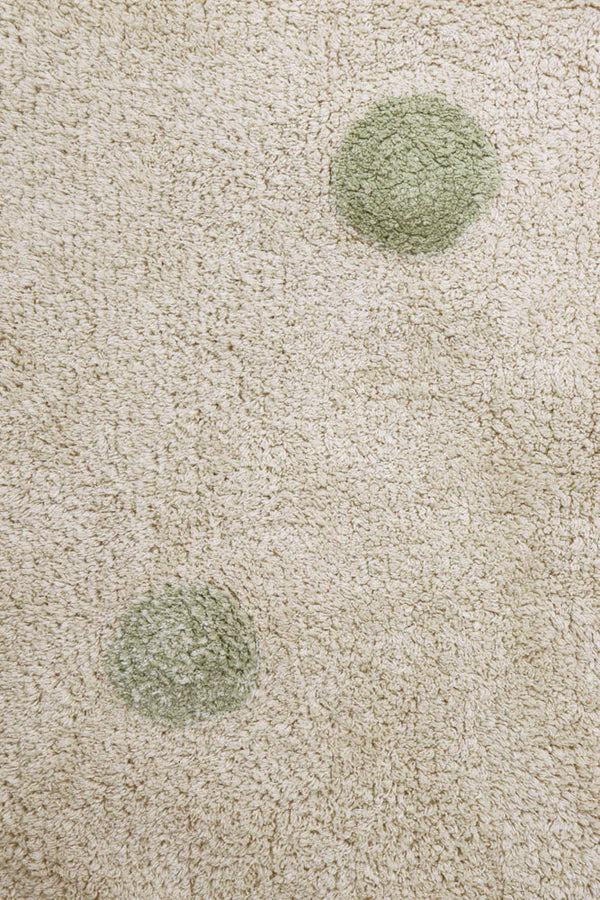 WASHABLE RUG HIPPY DOTS NATURAL - OLIVE Little Wonder & Co